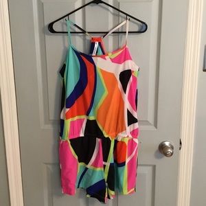 Bright colored fabletics romper